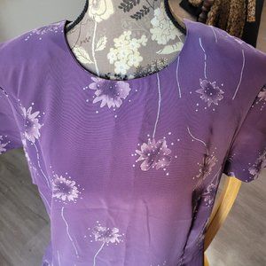 Norton McNaughton Maxi Dress Size 12 Purple with purple flowers